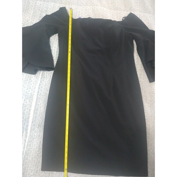 Calvin Klein Flared Sleeve Dress Black Sz P Boho Cottage Core Feminine - Picture 3 of 5